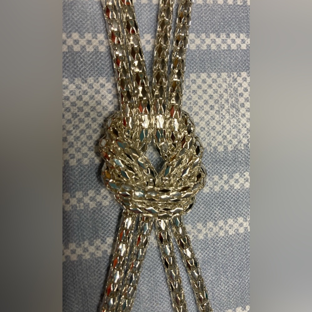 💛TODAY***$12***Vintage designer silver statement knot necklace.
